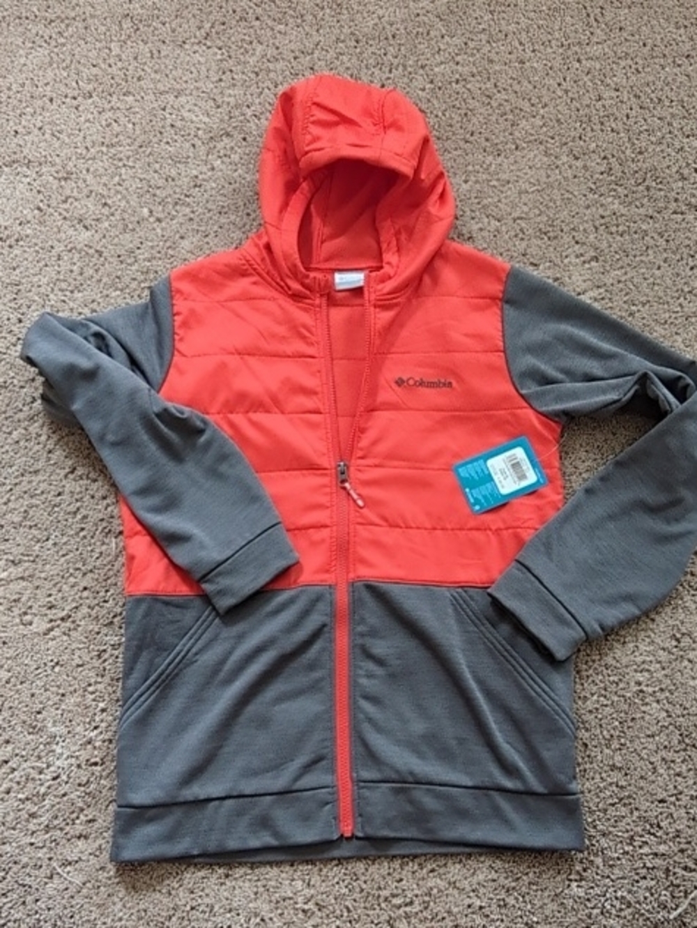 Columbia Kids Orange and Gray Hooded Jacket